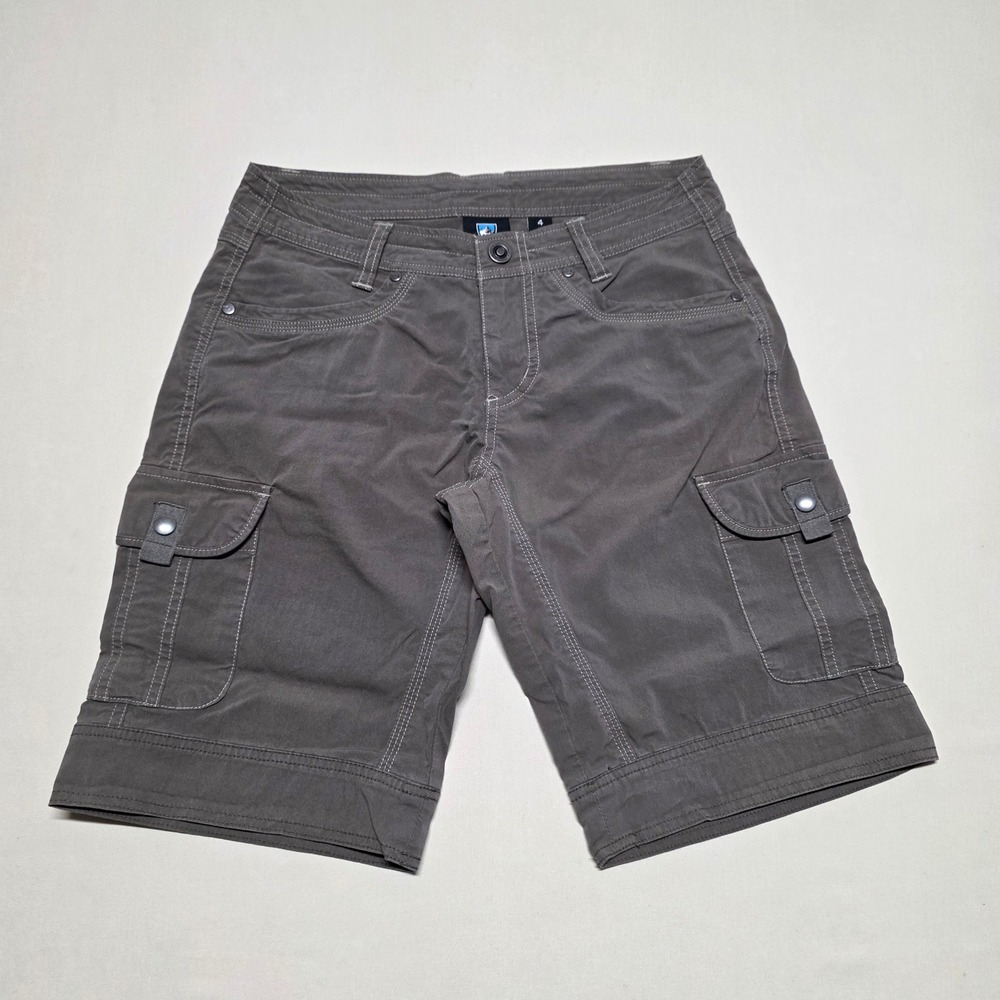 KUHL Woman Sage Green Cargo Hiking Shorts Size 4 Above Knee Flat Front